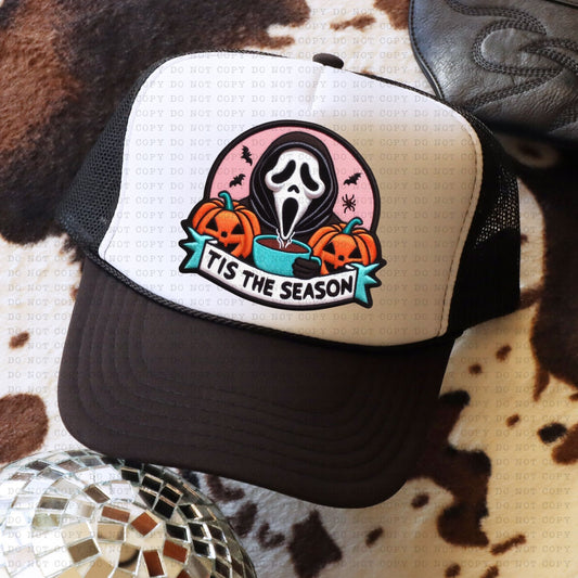 Tis the Season Scream Face Faux Hat Patch - DTF