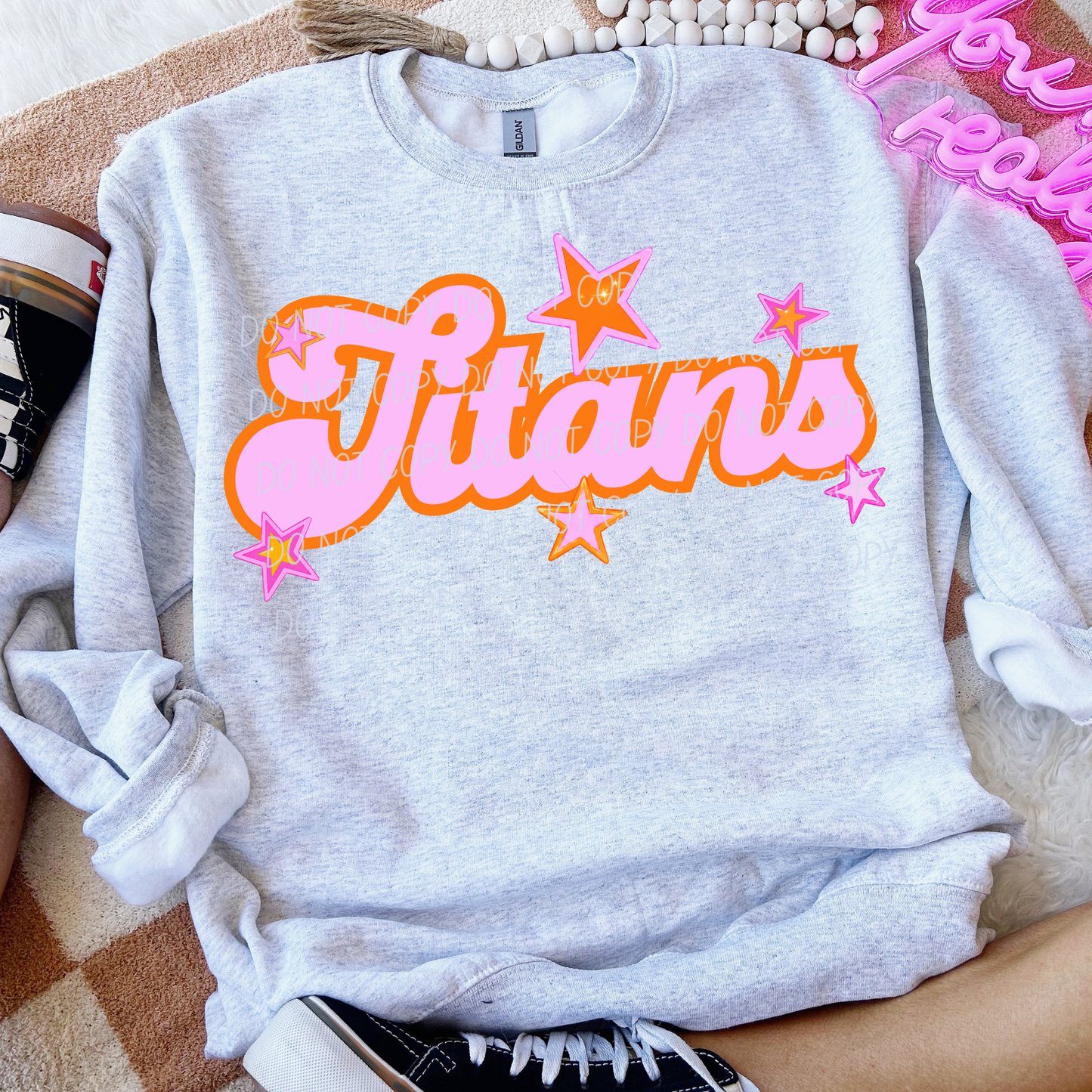 Pink Orange Stars Mascot (Dropdown)- DTF&UV