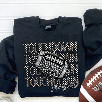 Football Stacked Mascots faux sequin (ALL MASCOTS LISTED IN THIS LISTING-DROPDOWN)-DTF