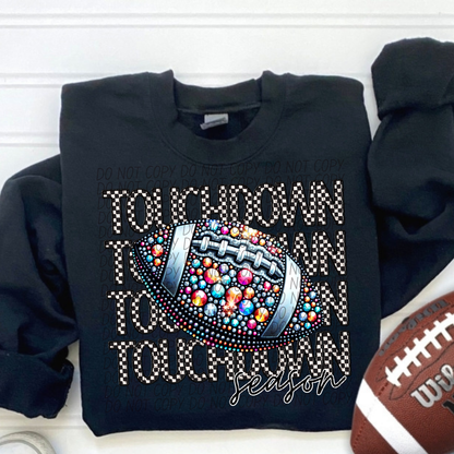 Football Stacked Mascots faux sequin (ALL MASCOTS LISTED IN THIS LISTING-DROPDOWN)-DTF