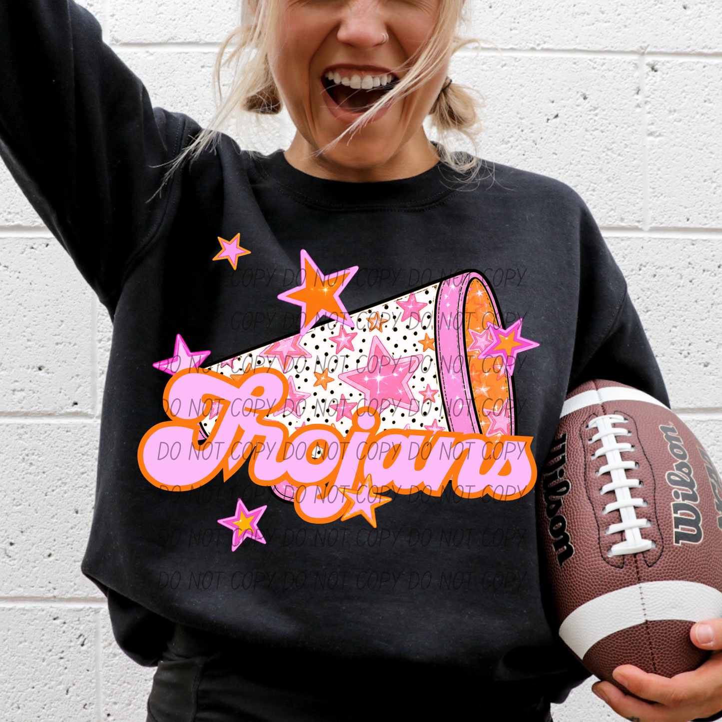 CHEER Pink Orange Stars Mascot (Dropdown)- DTF&UV