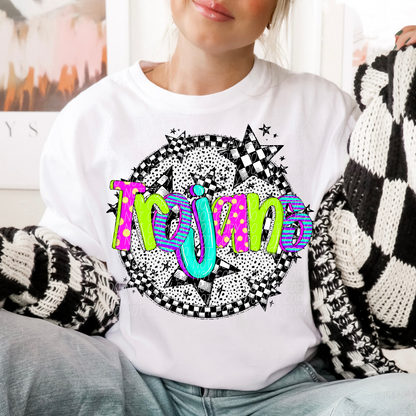 Neon checker Mascots(Dropdown)-DTF