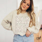 Tan Checkered Faux Embroidery Mama Stacked - DTF