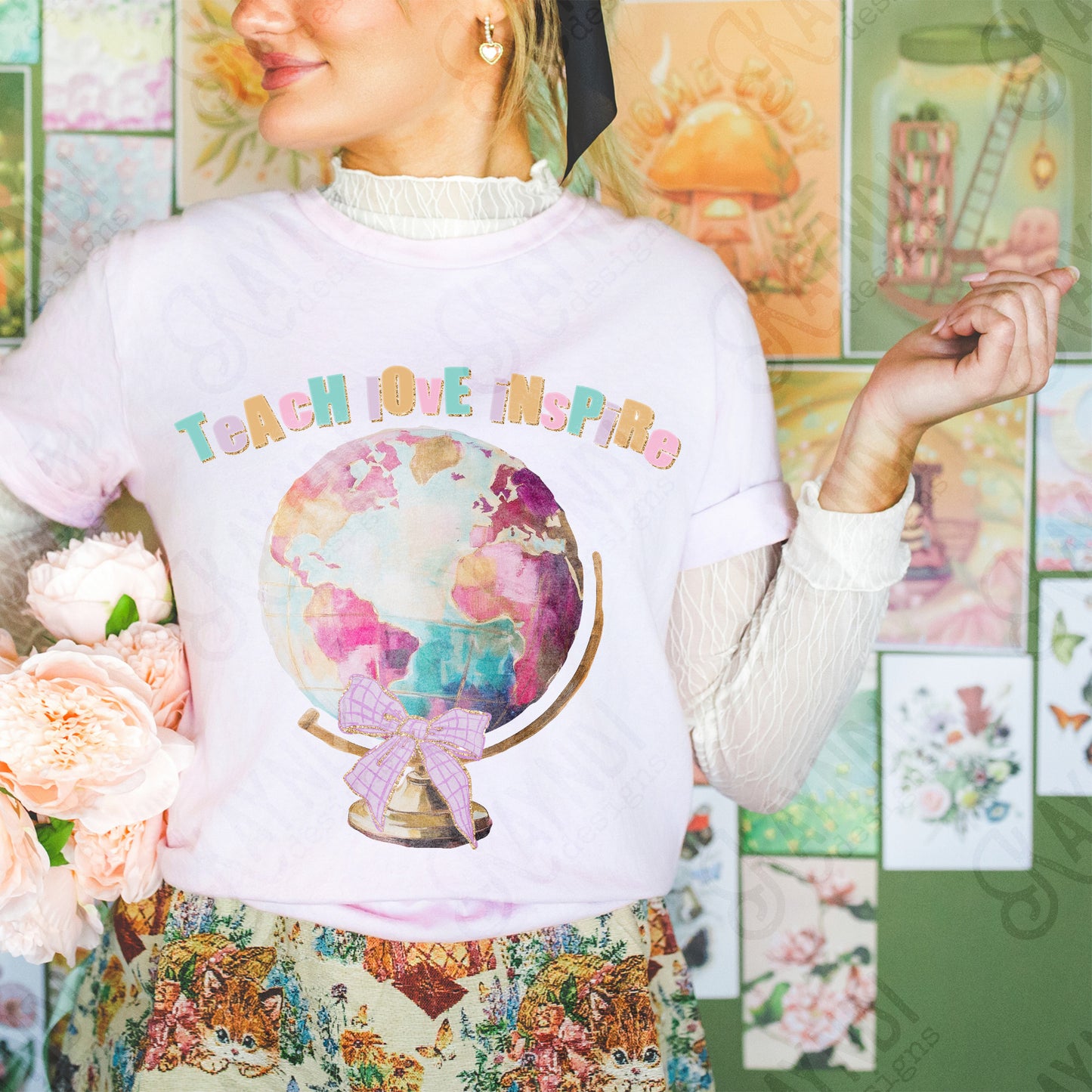 Teach love inspire globe-DTF&UV