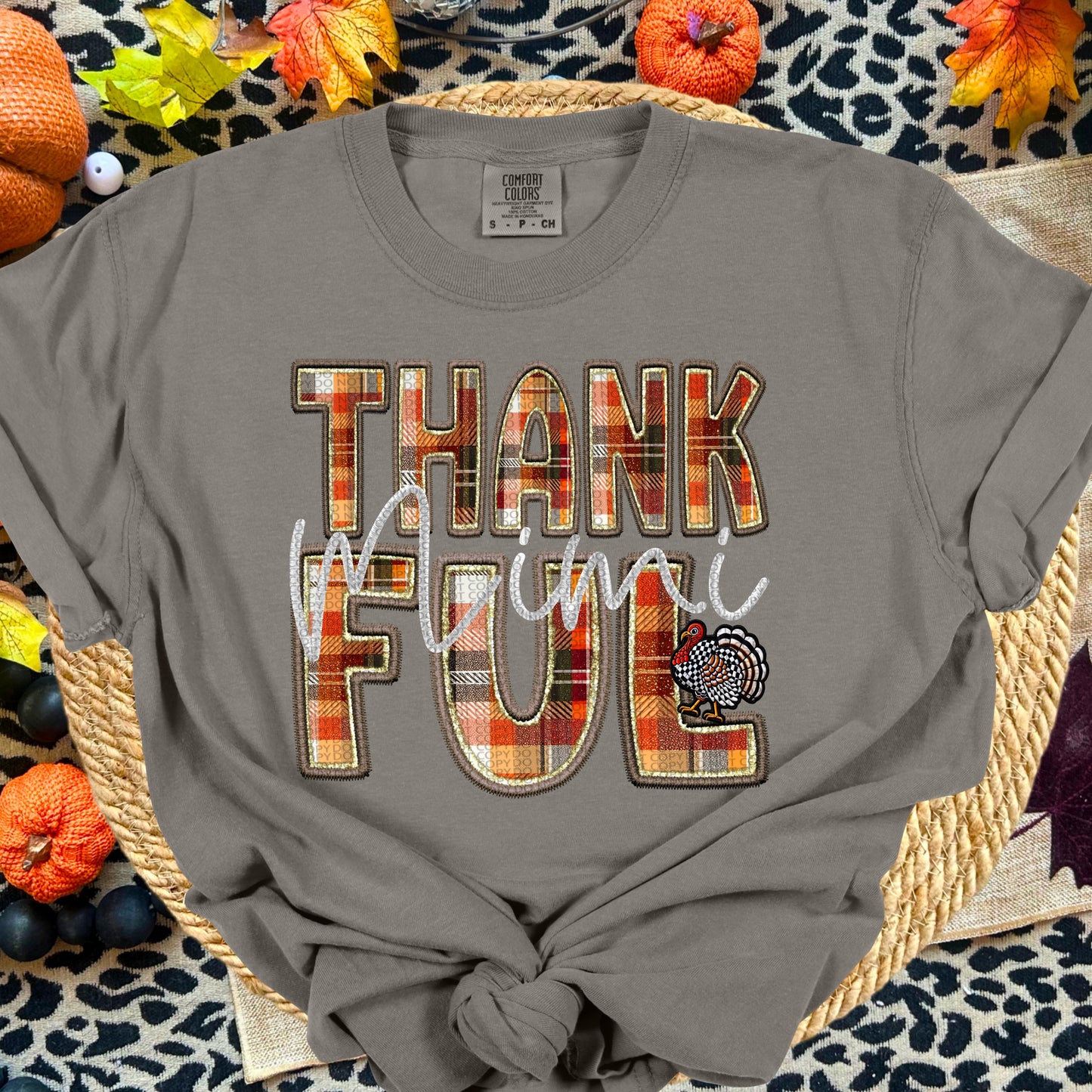 Stacked Thankful(COMES WITH SLEEVE- ALL Names IN THE LISTING-DROPDOWN)-DTF