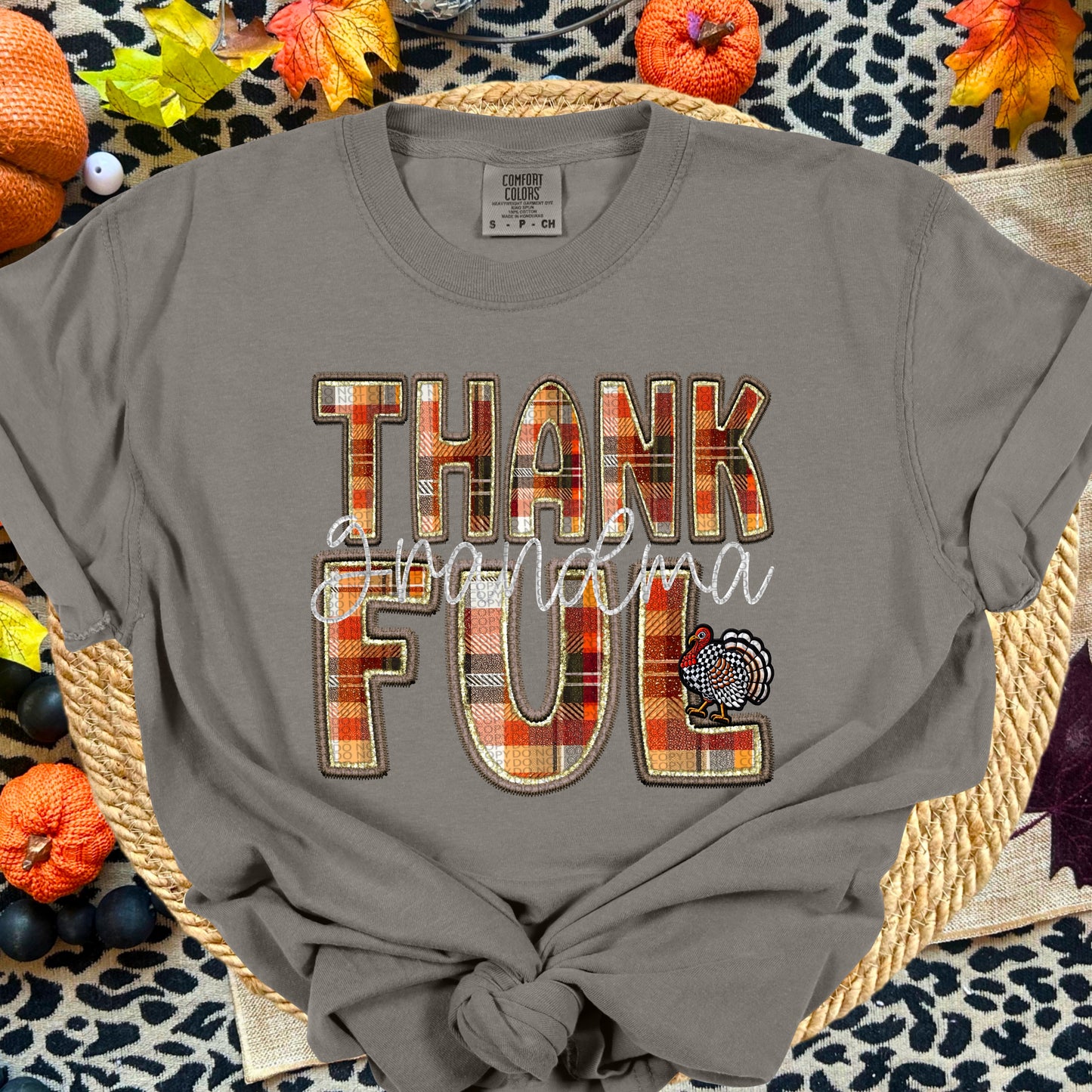 Stacked Thankful(COMES WITH SLEEVE- ALL Names IN THE LISTING-DROPDOWN)-DTF