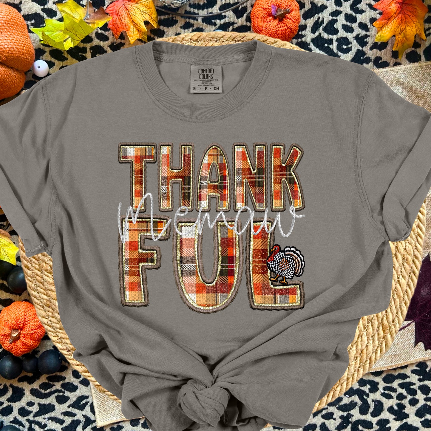 Stacked Thankful(COMES WITH SLEEVE- ALL Names IN THE LISTING-DROPDOWN)-DTF