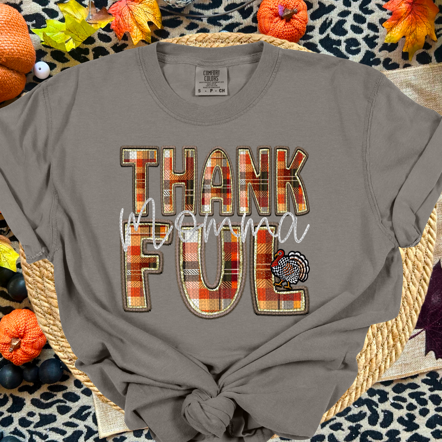 Stacked Thankful(COMES WITH SLEEVE- ALL Names IN THE LISTING-DROPDOWN)-DTF