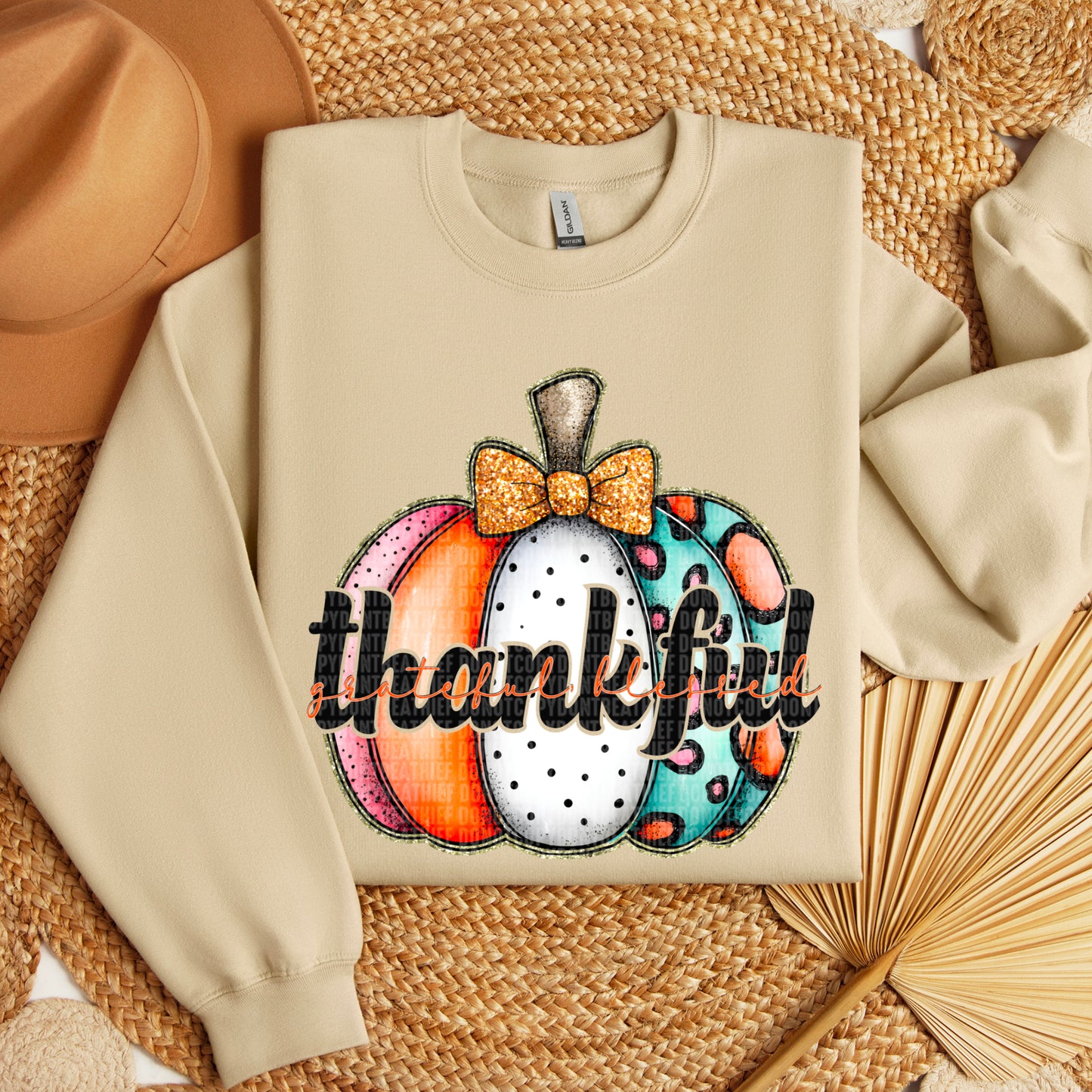 Thankful grateful blessed pumpkin-DTF&UV