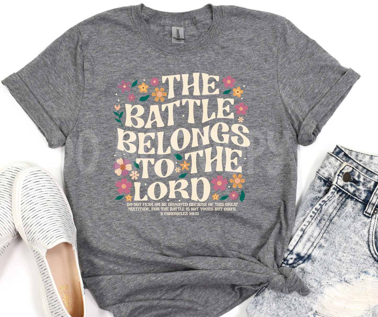 The Battle Belongs to the Lord(cream)-DTF
