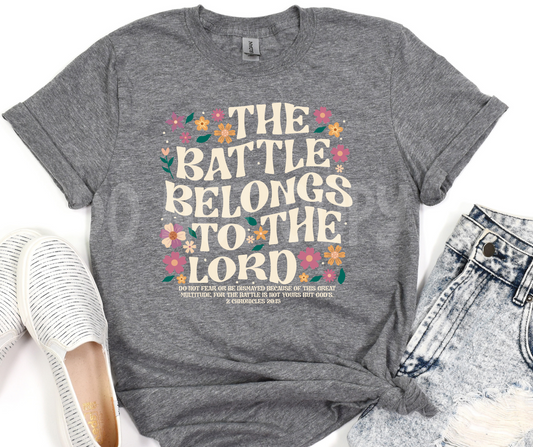 The Battle Belongs to the Lord(cream)-DTF