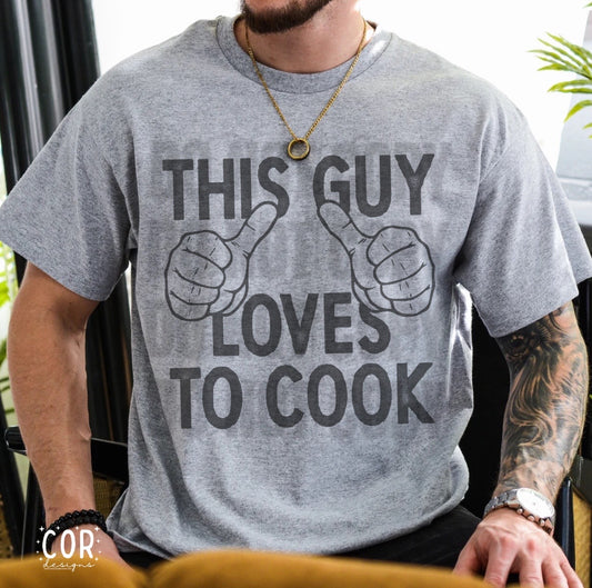 This Guy Loves To Cook Blk - DTF