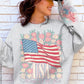 Usa Flag Floral - DTF