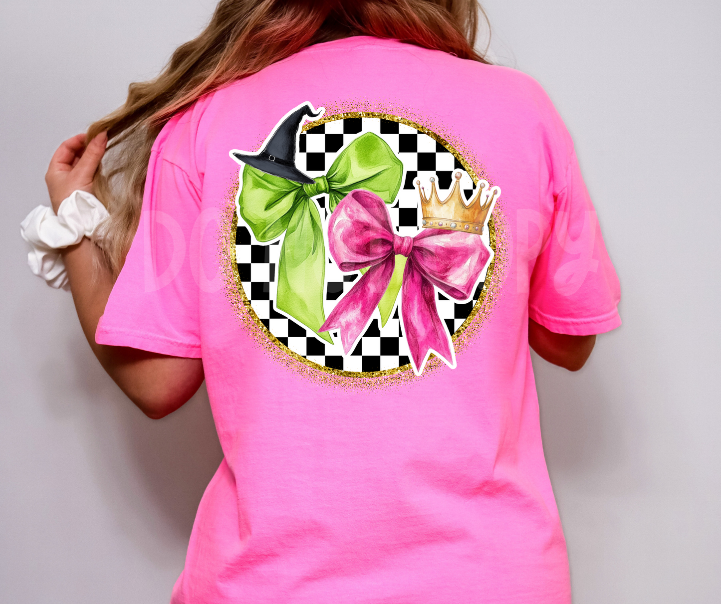 Wicked Bows Checkered Circle-DTF