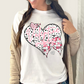 VALENTINE VIBES Lt Pink heart checkered bow-DTF