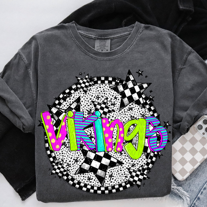 Neon checker Mascots(Dropdown)-DTF