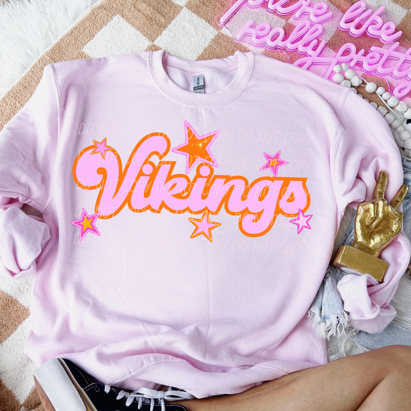 Pink Orange Stars Mascot (Dropdown)- DTF&UV