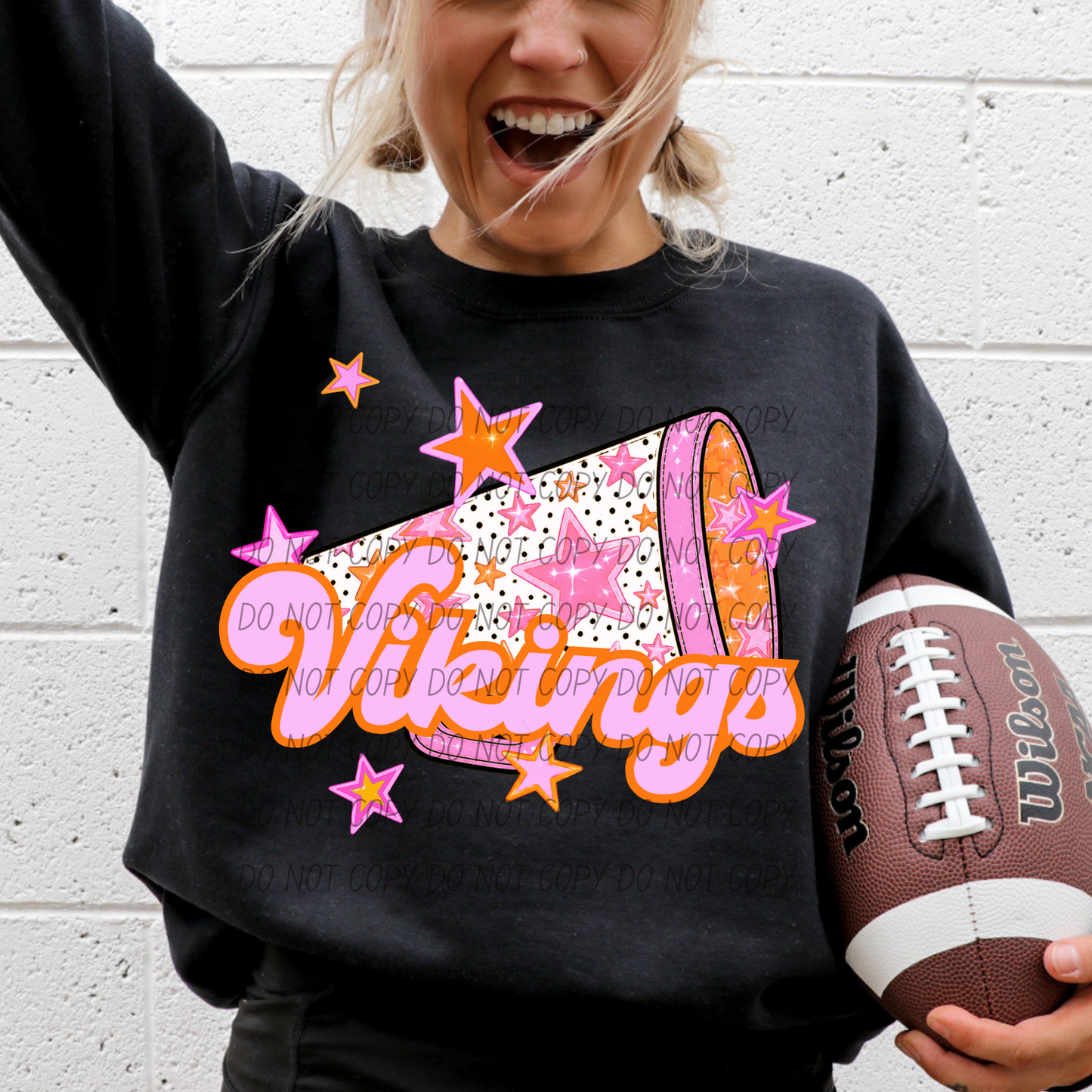 CHEER Pink Orange Stars Mascot (Dropdown)- DTF&UV