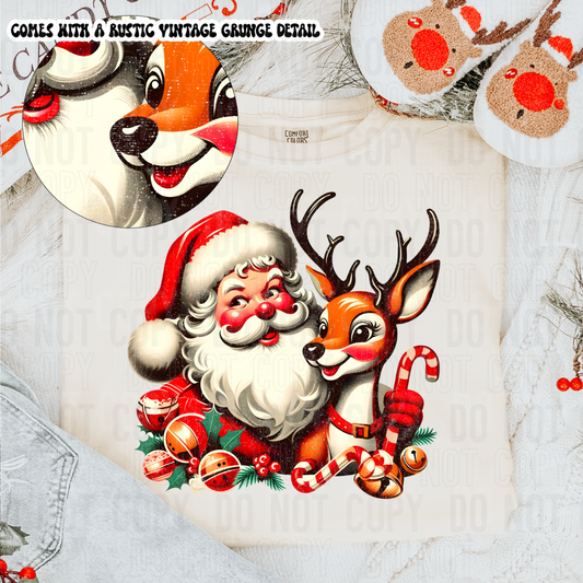 VINTAGE SANTA GRUNGE-DTF