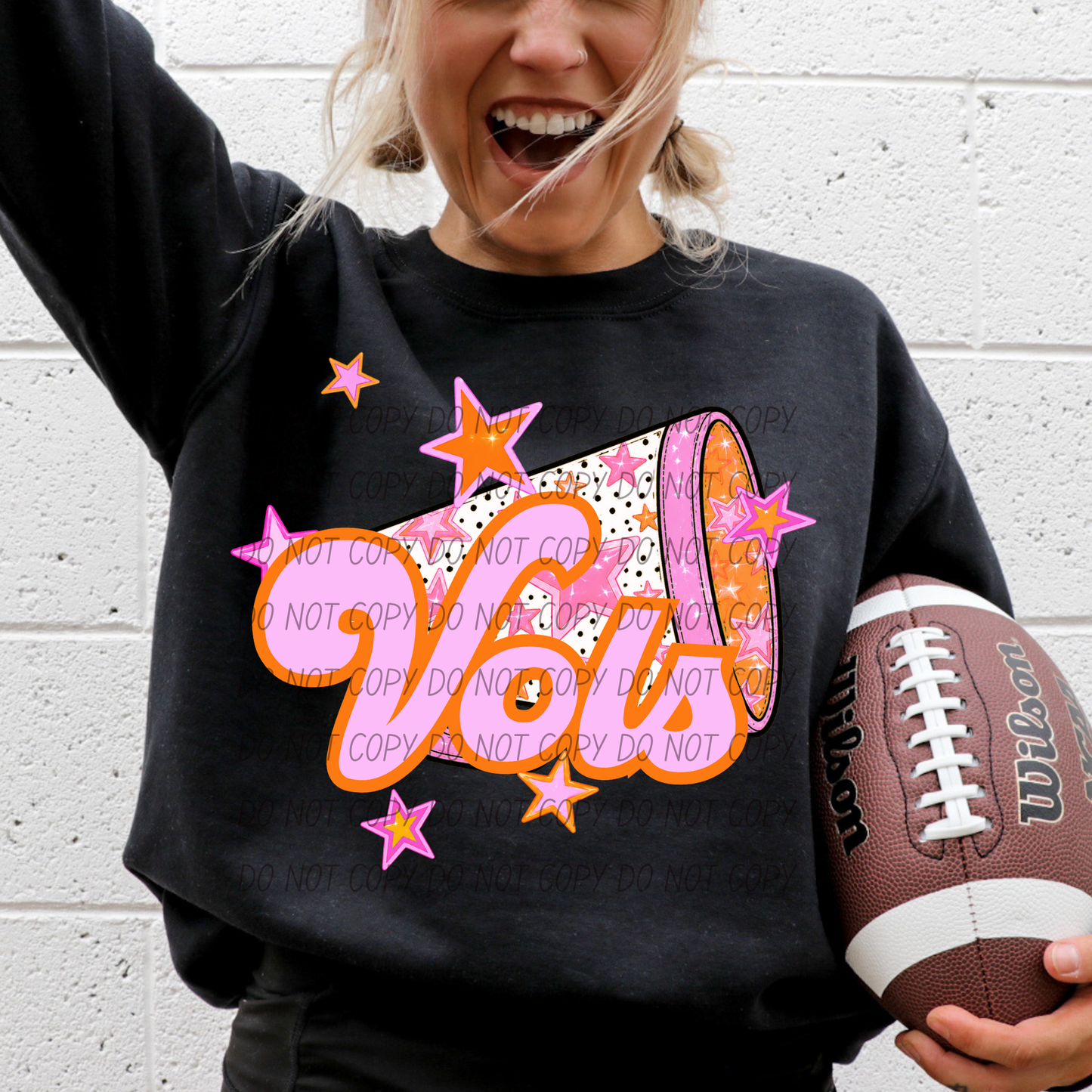 CHEER Pink Orange Stars Mascot (Dropdown)- DTF&UV