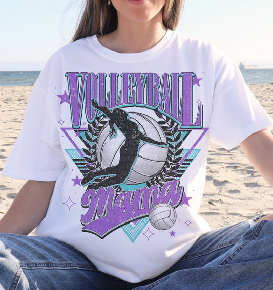 Volleyball mama purple silhouette- DTF