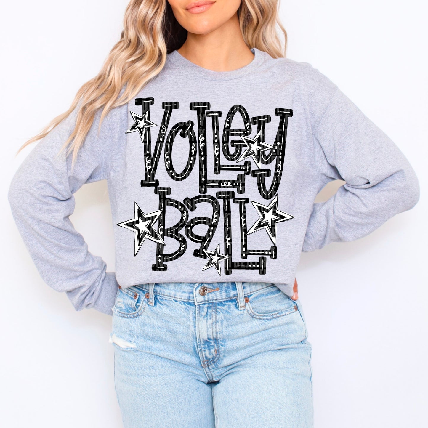 Volleyball Doodle Typography-DTF&UV