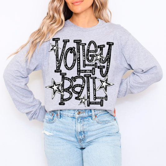 Volleyball Doodle Typography-DTF&UV