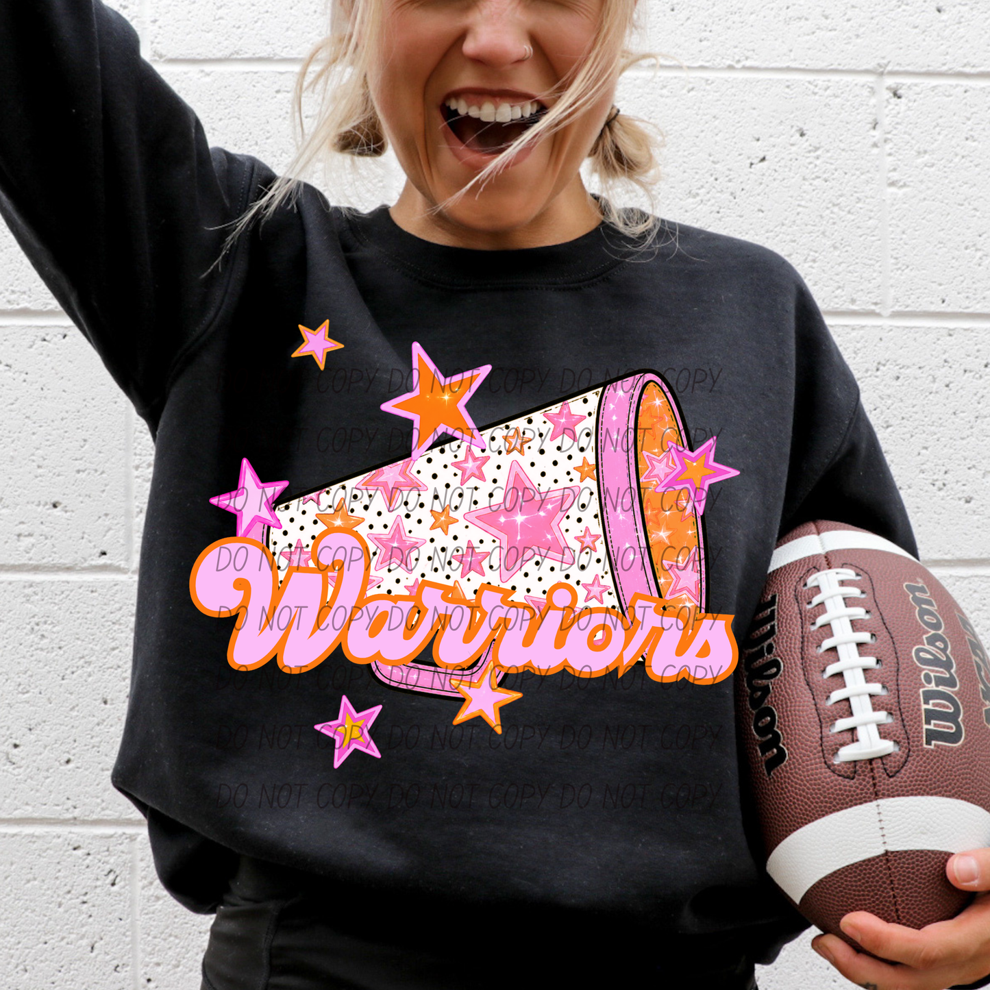 CHEER Pink Orange Stars Mascot (Dropdown)- DTF&UV