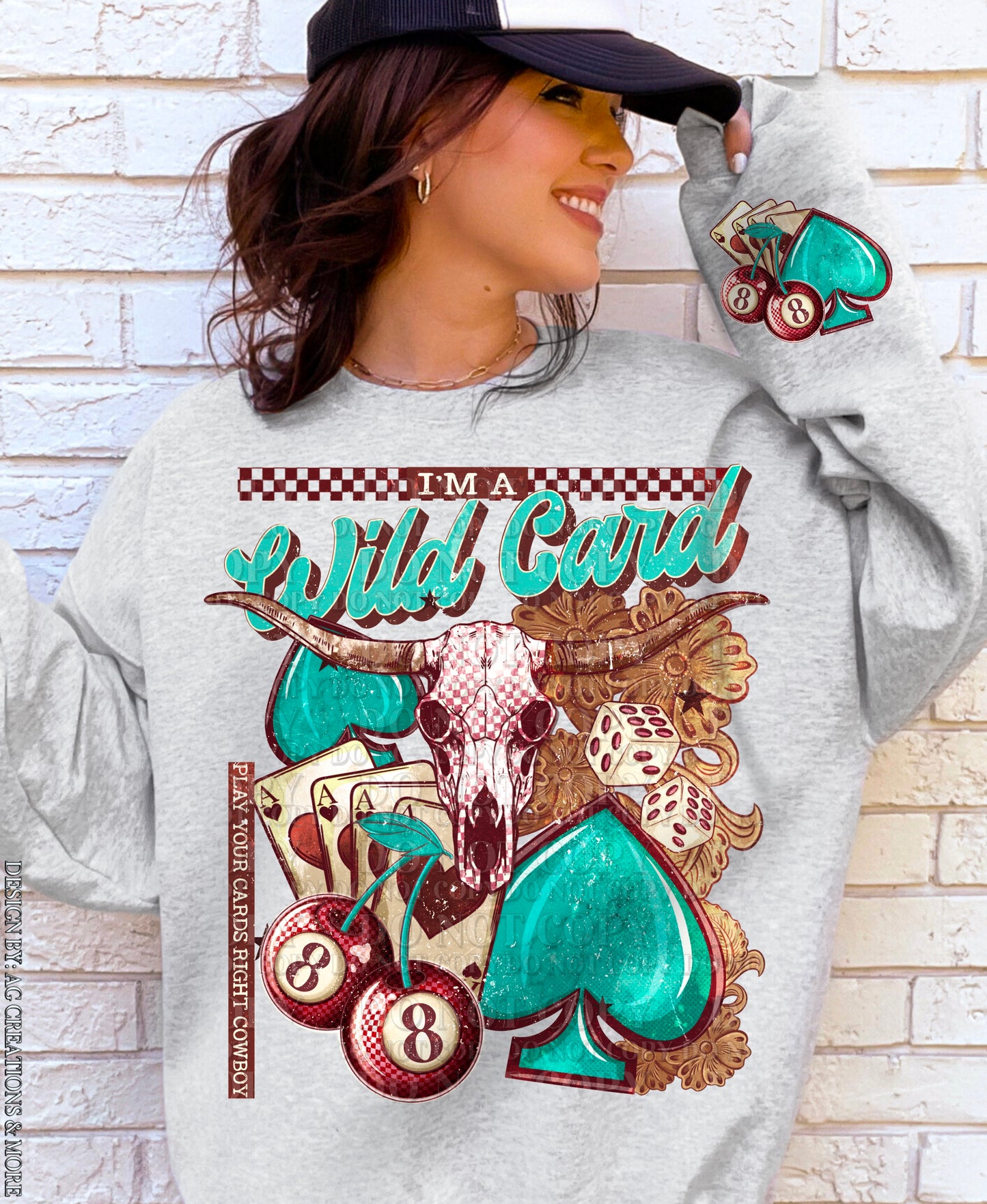 Im a wild card (FRONT OF SHIRT & 1-SLEEVE COMBO)-DTF