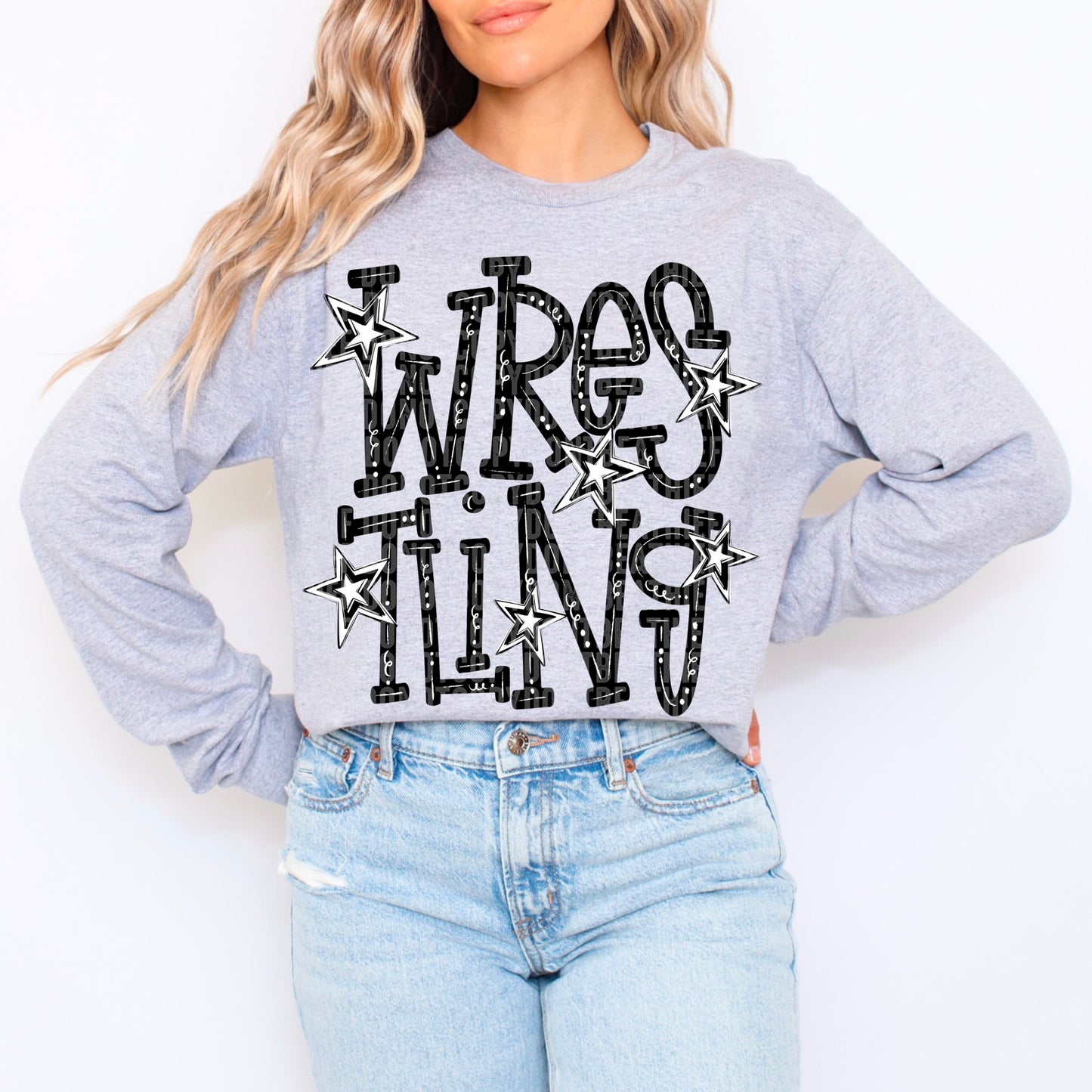 Wrestling Doodle Typography-DTF&UV