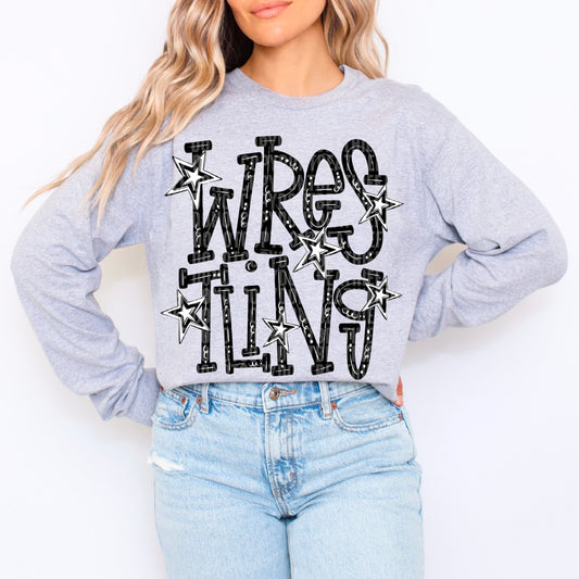 Wrestling Doodle Typography-DTF&UV