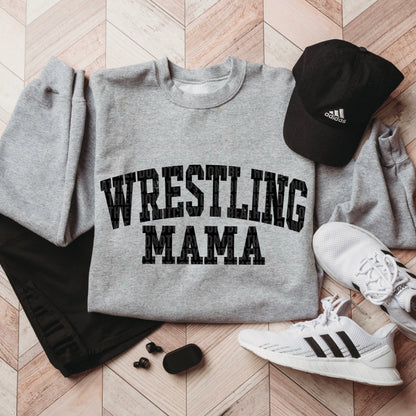 Wrestling Mama distressed (white or black dropdown) -DTF&UV