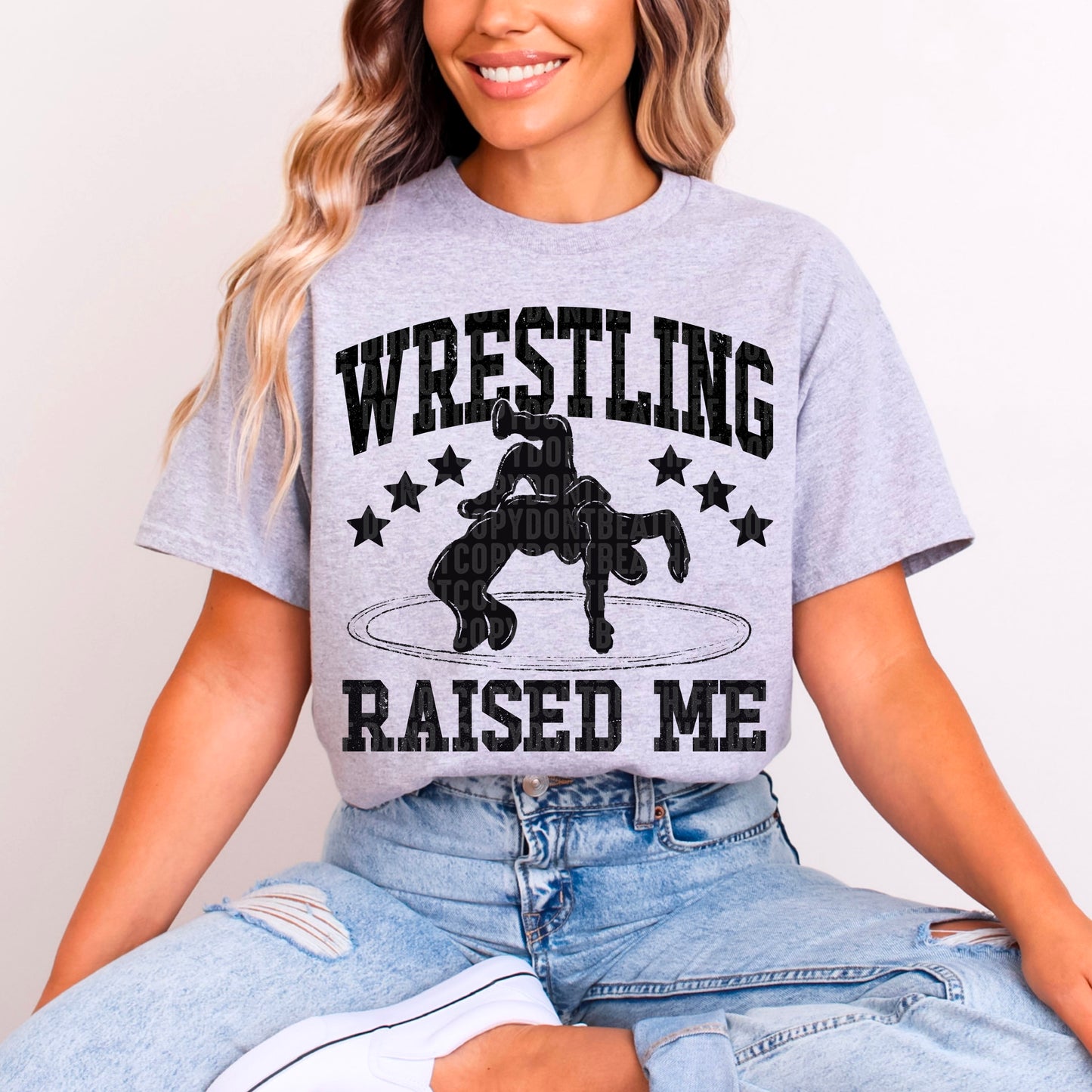 Wrestling Raised Me(white or black dropdown) -DTF&UV