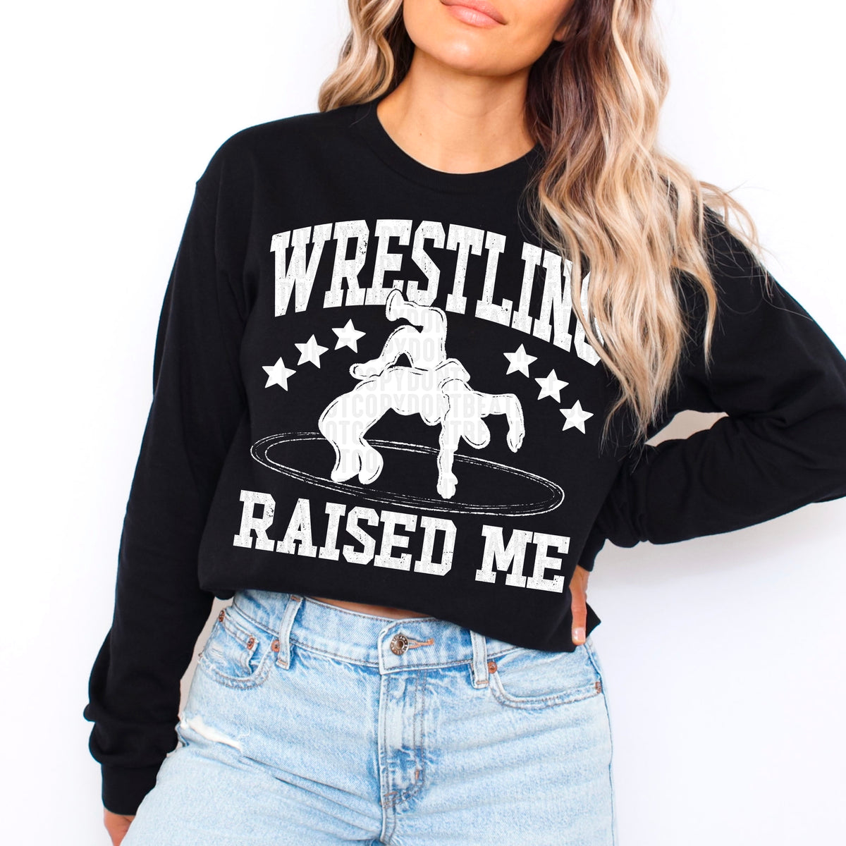 Wrestling Raised Me(white or black dropdown) -DTF&UV