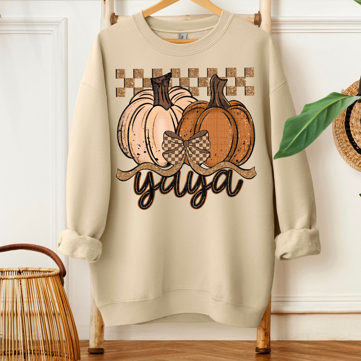 Fall Checkered Glitter Pumpkin Collection (dropdown)-DTF&UV