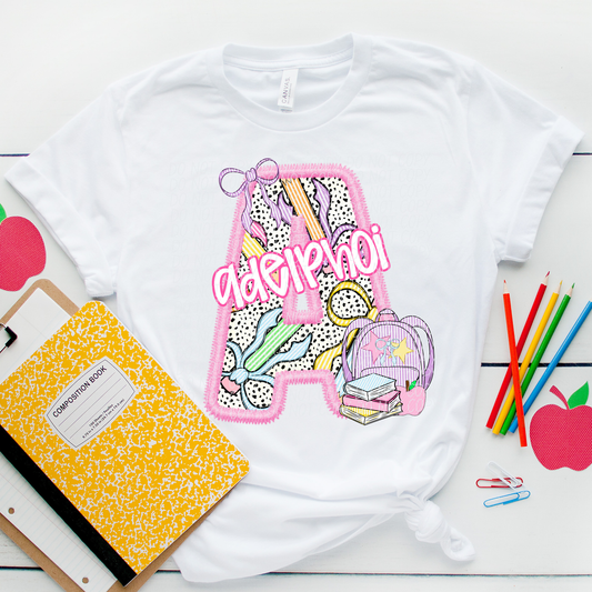 LETTER MASCOT PINK (dropdown)-DTF&UV