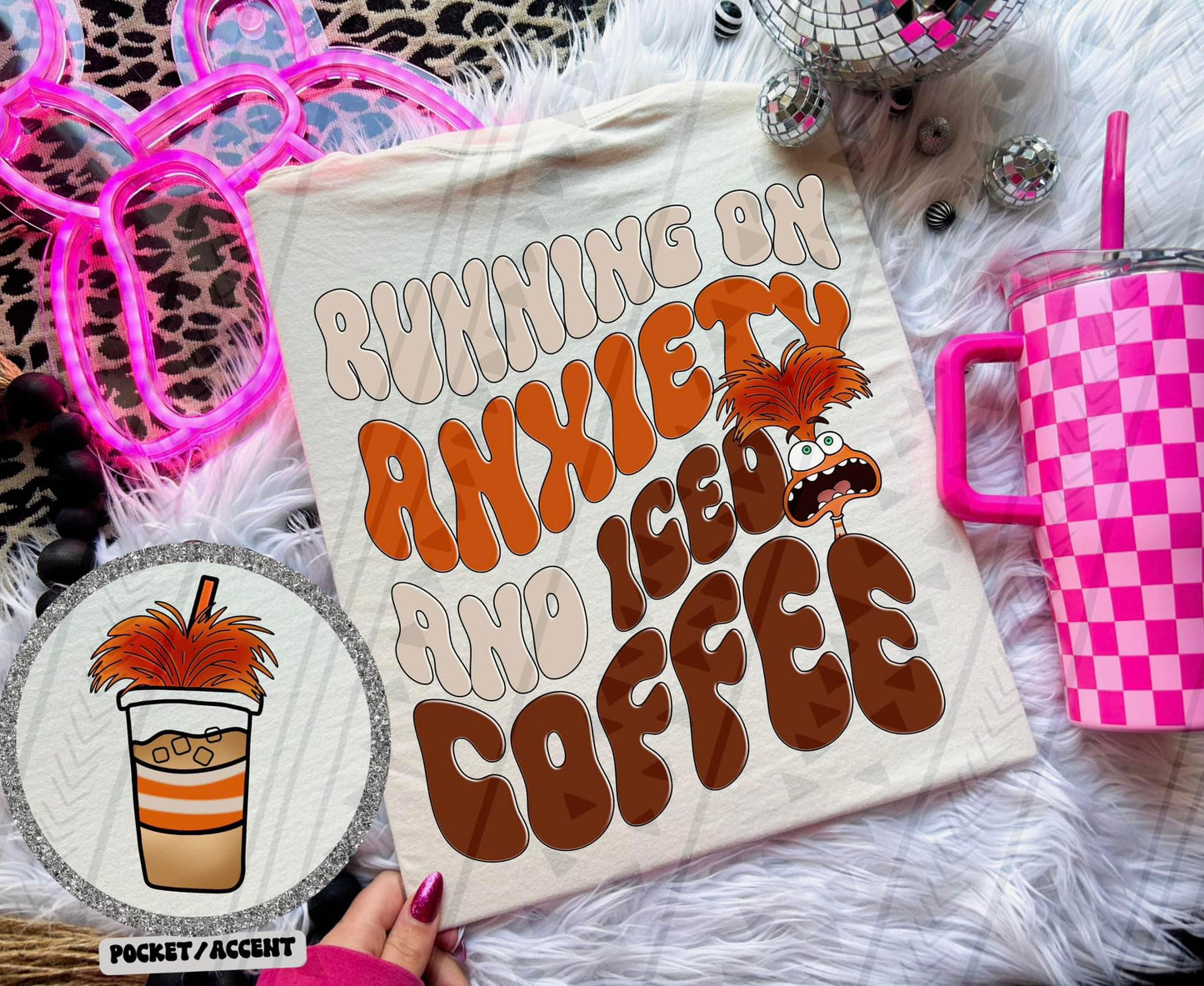 anxiety & iced coffee POCKET-dtf