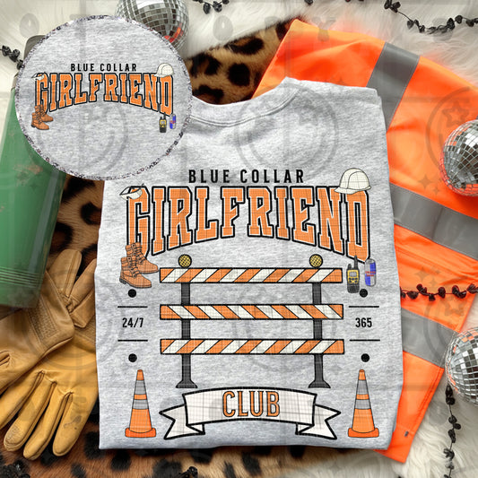 blue collar girlfriend club (Includes pocket and Back)-DTF&UV