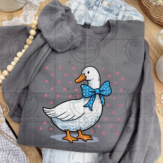 blue ribbon goose hearts distressed -DTF&UV