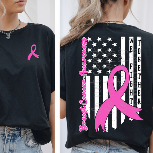 Breast cancer White Flag (included FRONT AND BACK) - DTF&UV