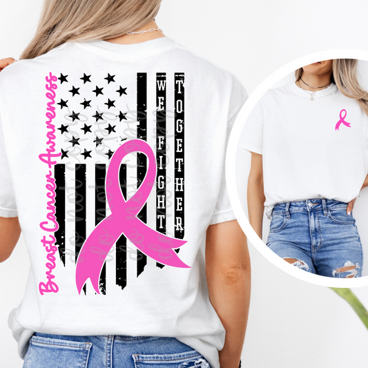 Breast cancer Black Flag (included FRONT AND BACK) - DTF&UV