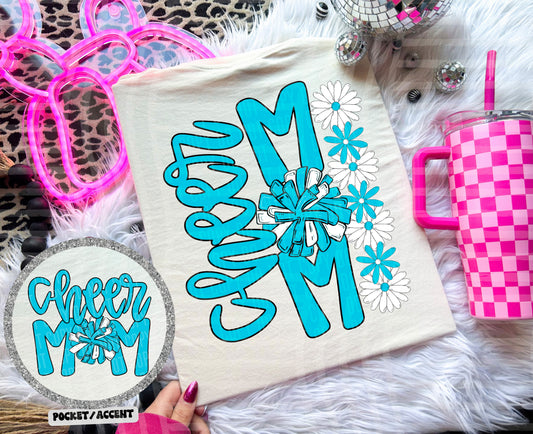 Cheer Mom (Includes front and back-COLORS IN DROPDOWN)- DTF&UV