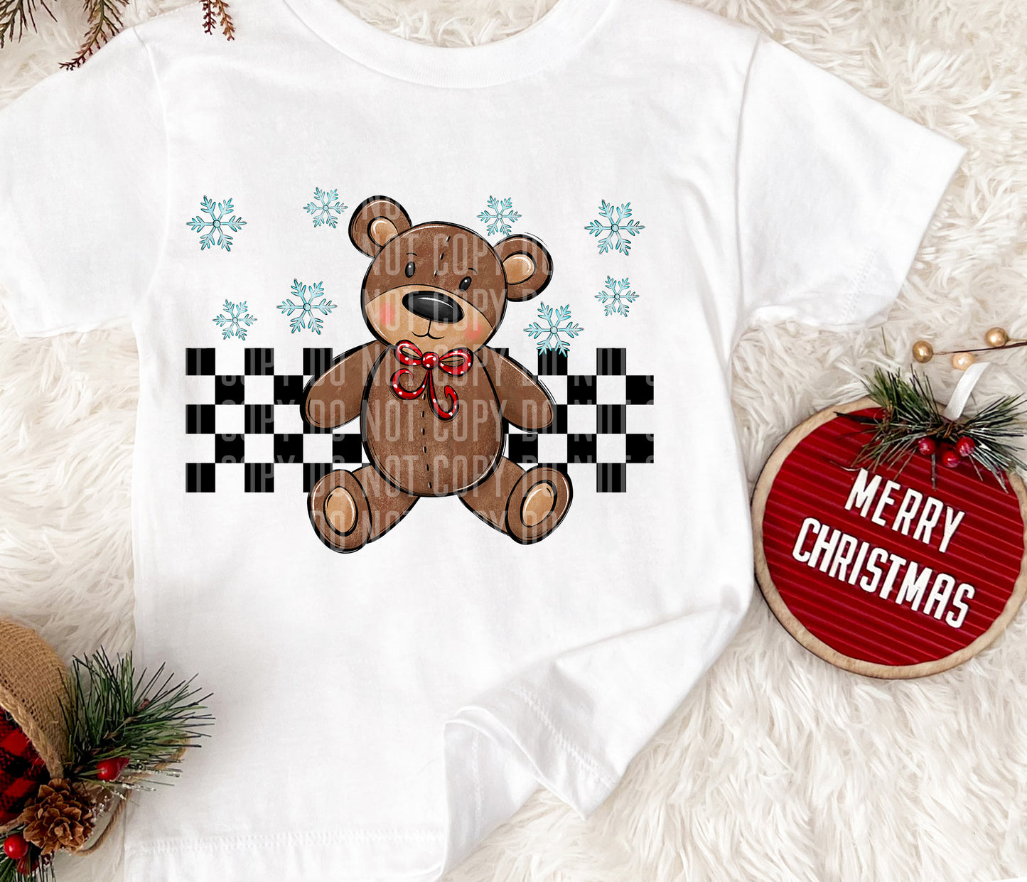 Checkered Bear2-DTF