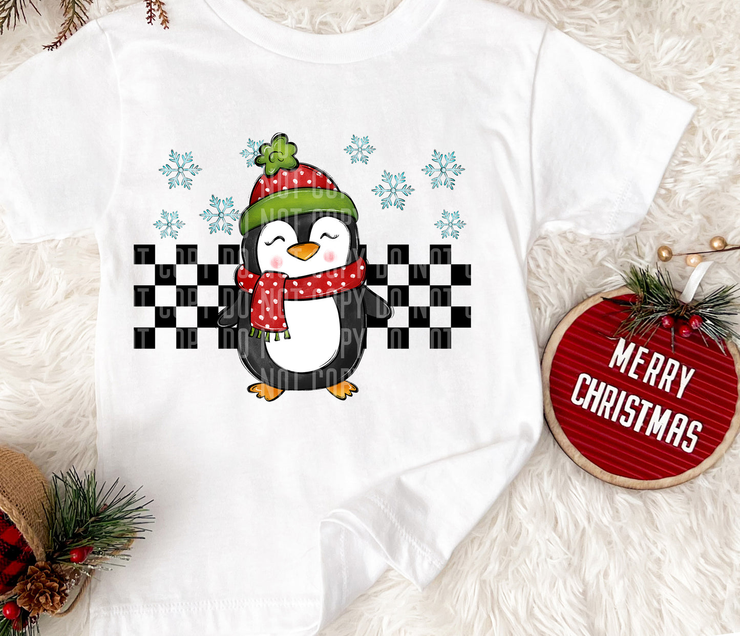 Checkered Penguin-DTF