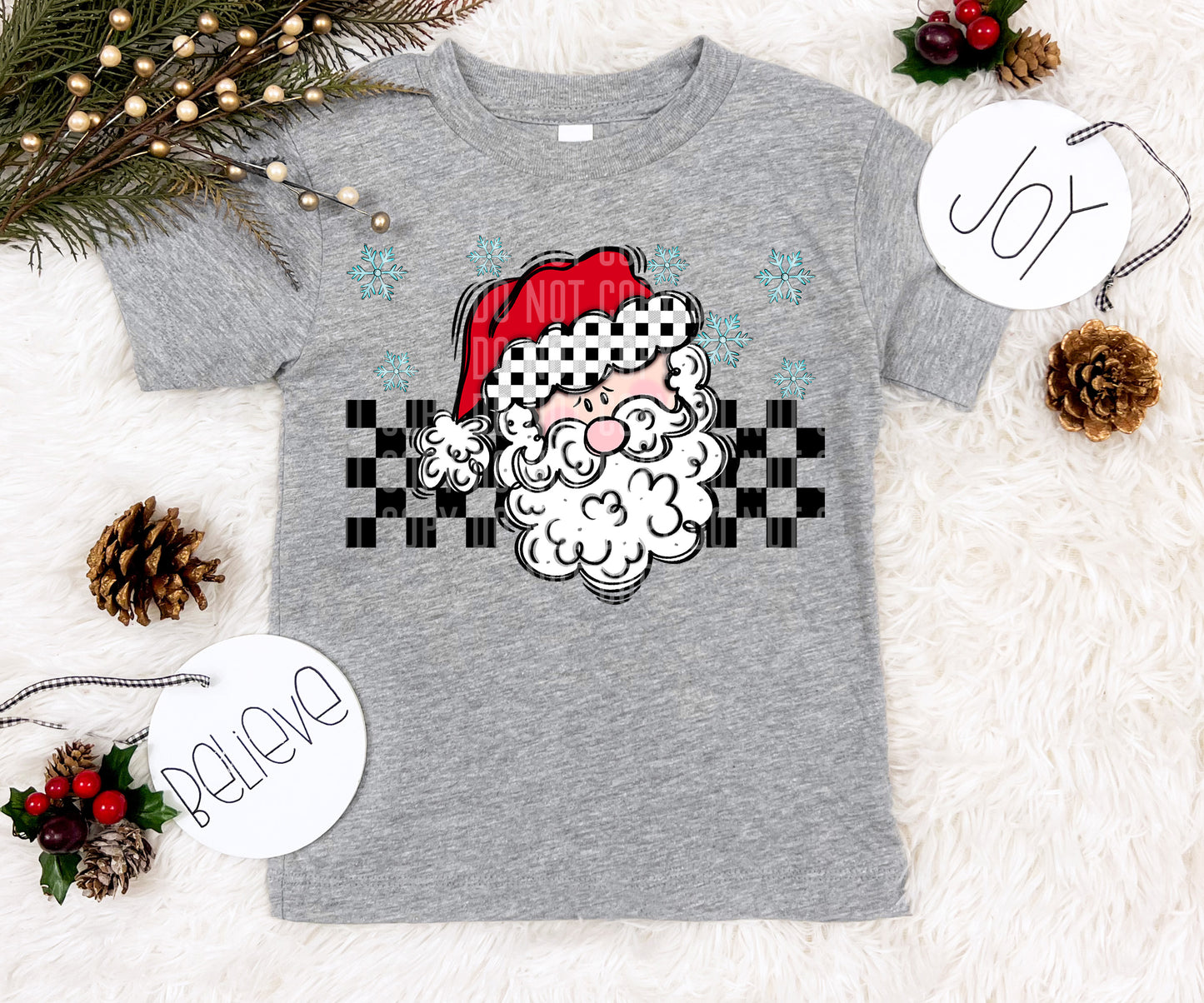 Checkered Santa3-DTF