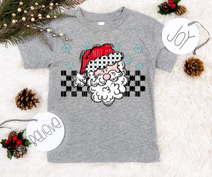 Checkered Santa3-DTF