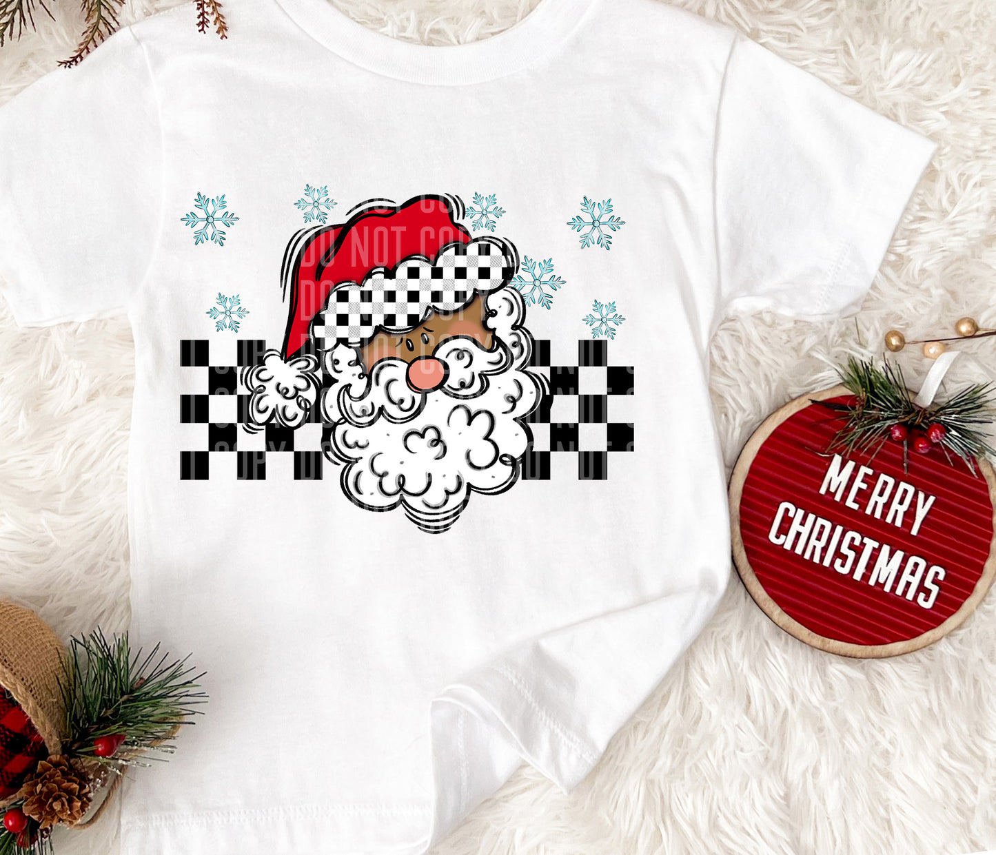 Checkered Santa4-DTF