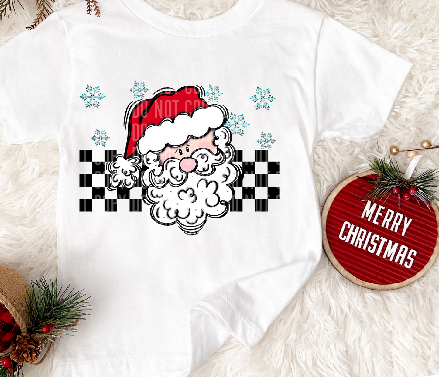 Checkered Santa-DTF