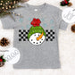 Checkered Snowman 2 green hat-DTF