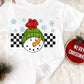 Checkered Snowman 2 green hat-DTF